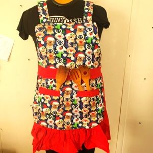 Christmas Dog Handmade Kitchen Apron